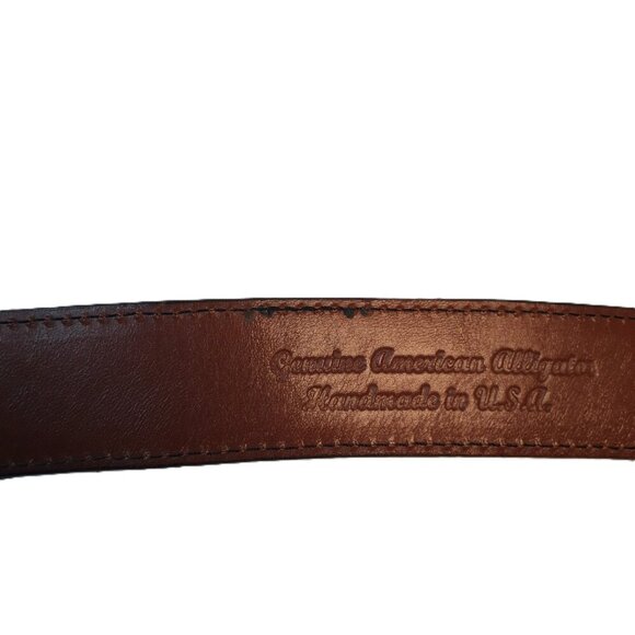 Pinto Ranch Dark Brown 1.25" Matte Genuine Alligator Tapered Belt Strap 48 - Picture 13 of 14
